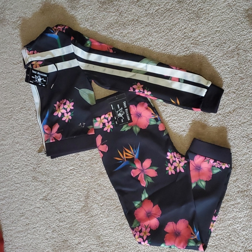 True Religion Multi Floral Jogger Set